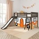 preview thumbnail 4 of 23, Max and Lily Classic Twin-Size Low Loft with Easy Slide and Curtain Clay