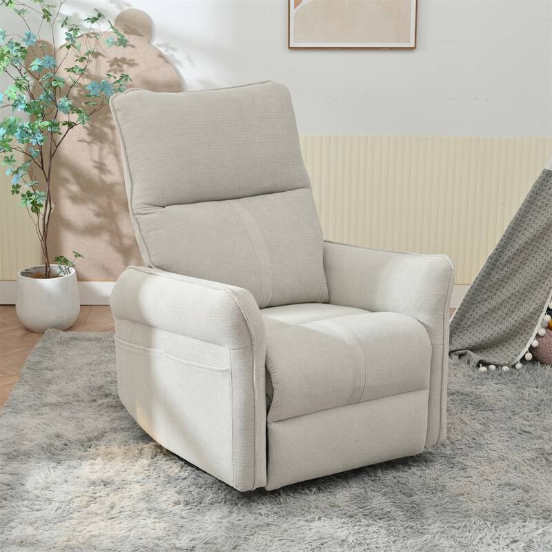 360°Swivel Rocker Recliner Chair,Swivel Nursery Rocking Chair w/Pull Ring,Glider Chair,Modern Rocking Swivel Recliner Chair