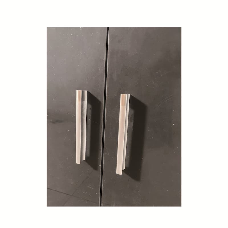 Double-door four-layer cabinet-style storage cabinet,display cabinet,wine cabinet,with remote-controlled lights,adjustable feet