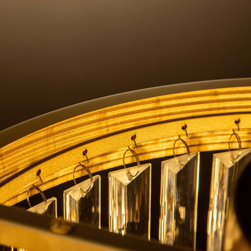 3-Light 13" Cone Shape 4-Tier Crystal Chandelier