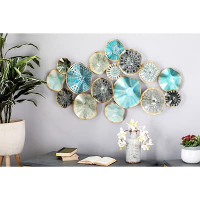 Multi Colored Metal 3D Overlapping Discs Plate Wall Decor