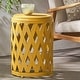 preview thumbnail 1 of 21, Selen Outdoor Modern 14 Inch Iron Side Table by Christopher Knight Home Yellow