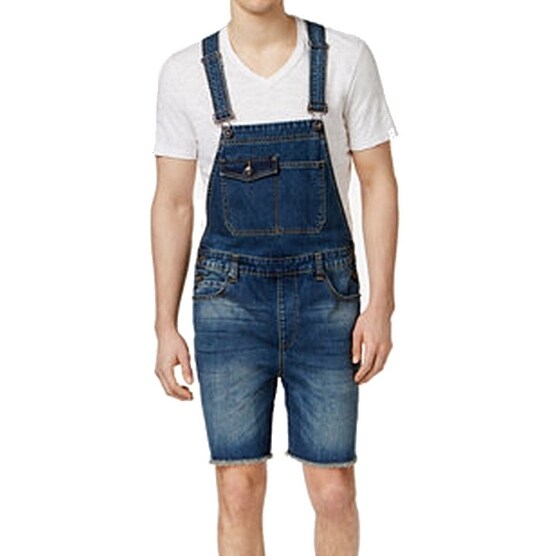 dark blue overall shorts
