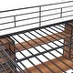 preview thumbnail 9 of 9, Metal Loft Bed with All-in-one Cabinet Storage Shelf Underneath, Wooden Desk, Guardrails and Ladder, Black Full Loft Metal Bed