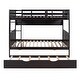 preview thumbnail 5 of 22, Full Over Full Bunk Bed with Twin Trundle and Bookshelf, Solid Pine Wood Frame, Separable Design, for Kids and Teens