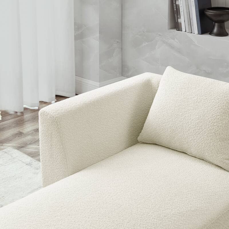 Ivory DIY Modular Couch Set Lshaped Sleepers Sofas Set w/ Polyester