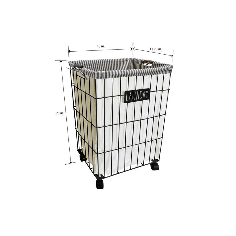 Rae Dunn Heavy Duty Laundry Hamper on Wheels LAUNDRY On Sale Bed