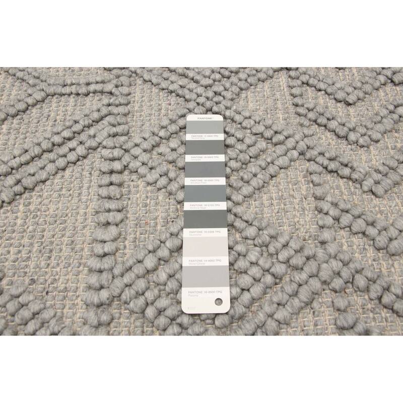 ECARPETGALLERY Braid weave Sienna Grey Wool Rug - 5'3 x 7'5