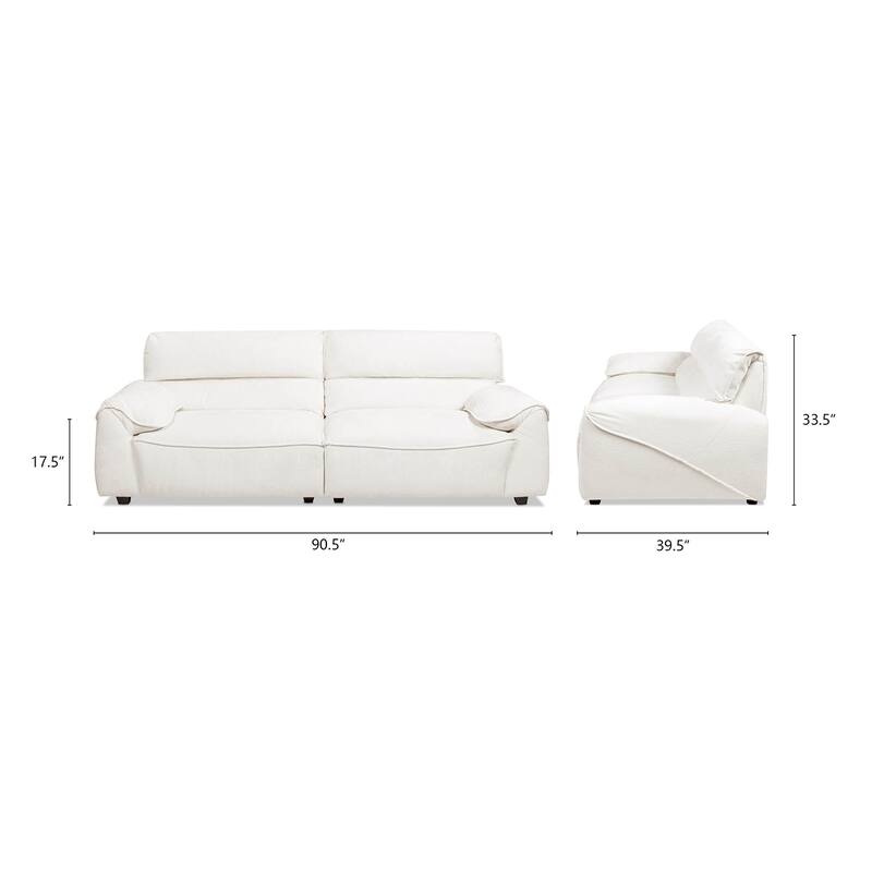 Sorrento 90.5" Chenille Upholstered 2-Piece Modular Sofa
