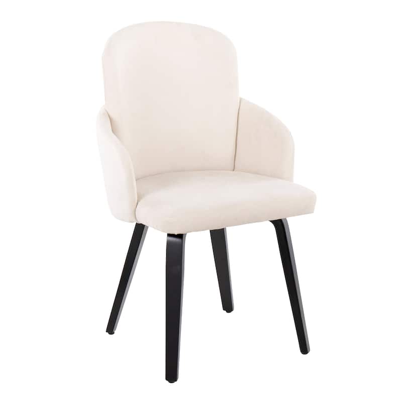 Silver Orchid Dahlia Dining Chair with Wood Legs (Set of 2) - Cream Fabric