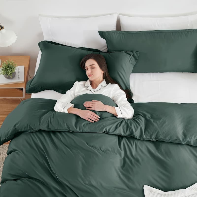 Emperyan 3 Piece Duvet Cover Sets, Soft Double Brushed Duvet Covers with Button Closure