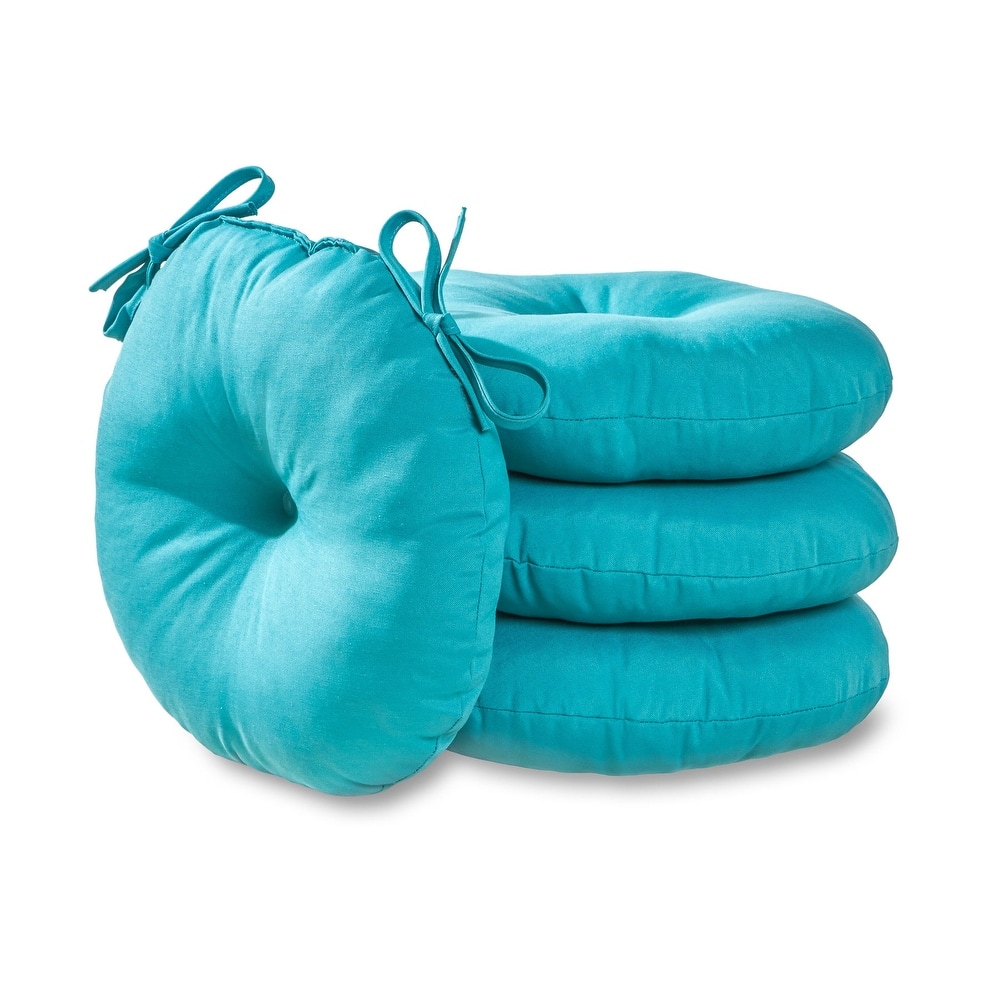 15-inch Round Outdoor Solid Bistro Chair Cushion (Set of 4)