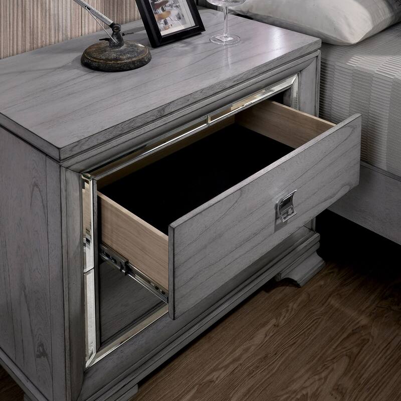Furniture of America Taia Contemporary Grey 2-Piece Nightstand and Chest Set