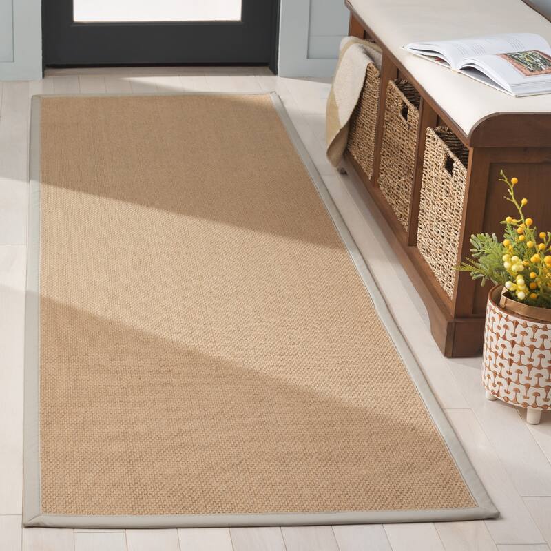 SAFAVIEH Natural Fiber Burgunda Farmhouse Jute Rug - Natural/Beige - 2'6" x 8' Runner