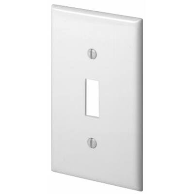 American Imaginations 3.5 in. x 5.62 in. Plastic Electrical Switch Plate in White; White Hardware - N/A