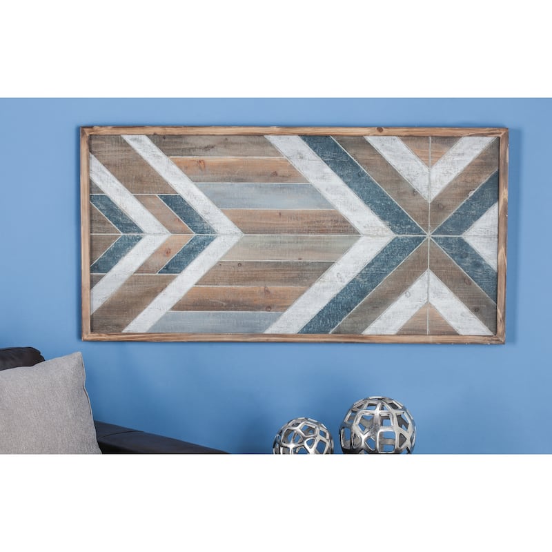 Multi Colored Wooden Handmade Southwestern Geometric Home Wall Decor - Multi Colored