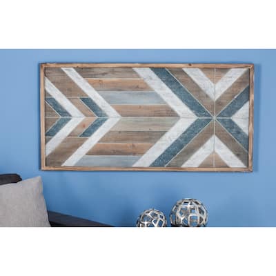 Multi Colored Wooden Handmade Southwestern Geometric Home Wall Decor