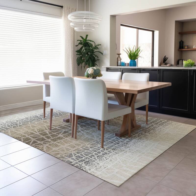 Machine Washable Indoor/ Outdoor Boho Global Chantille Rug