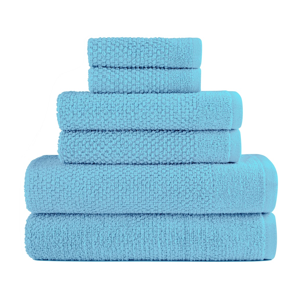 Dan River 6 Piece Popcorn Cotton Bath Towel Set - N/A