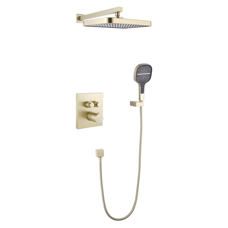 Matte Black shower heads Two-way thermostatic shower system