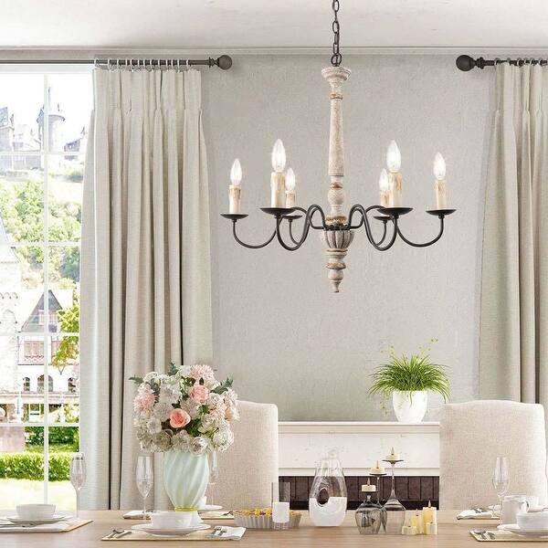slide 2 of 4, The Gray Barn French Country Handmade 6-lights Windy Bracken Chandelier - D25"* H27"