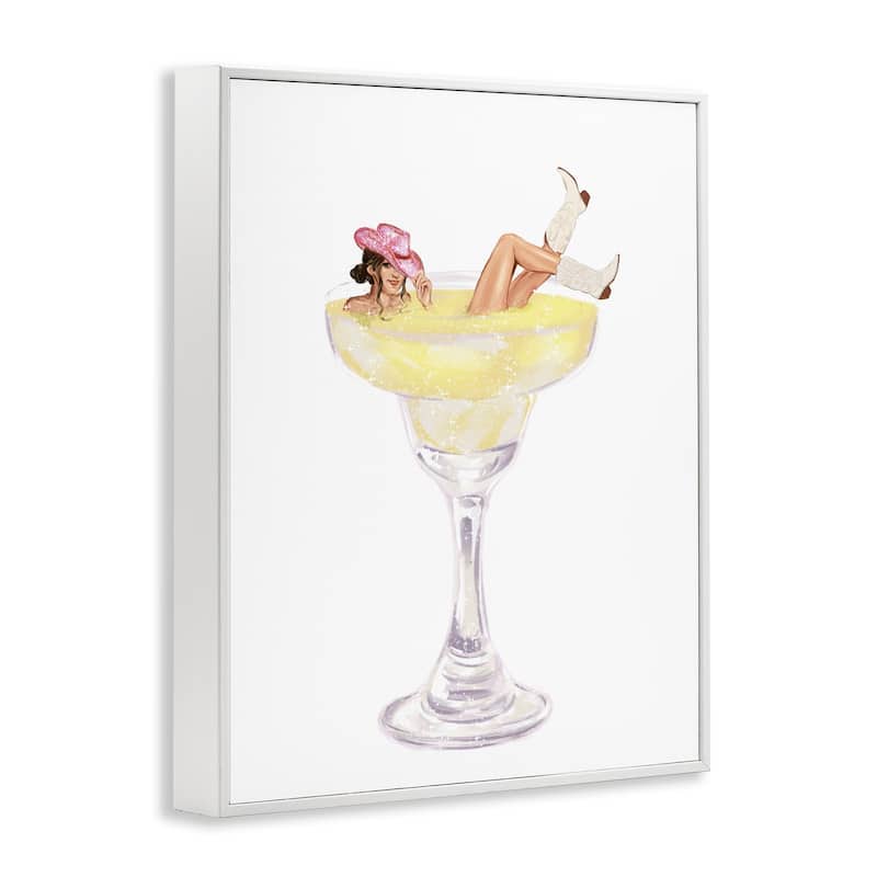 Stupell Glam Cowgirl in Margarita Framed Giclee Art Design By Ziwei Li