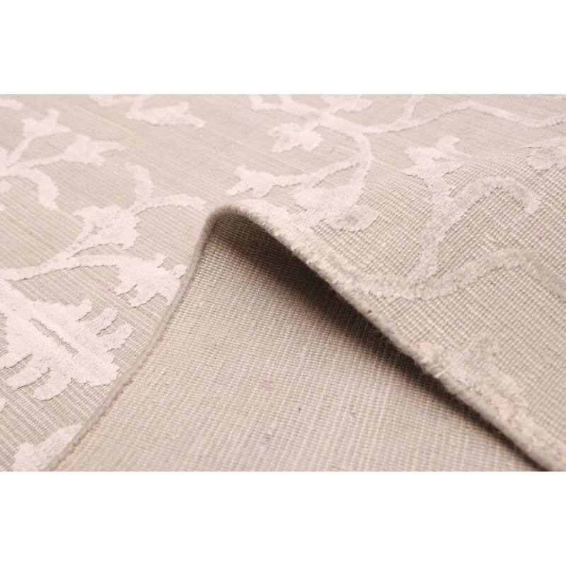 ECARPETGALLERY Hand Loomed Elysian Grey Viscose, Wool Rug - 6'7 x 9'10