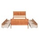 preview thumbnail 4 of 12, Twin Size Wood Platform Bed with 4 Drawers Storage Bed for Kids, Teens, Oak