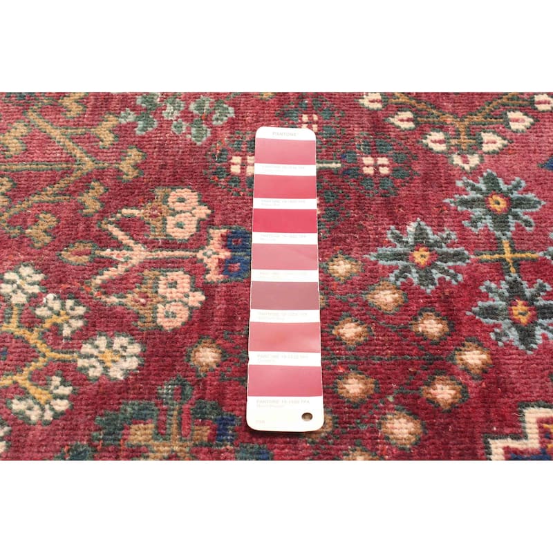 ECARPETGALLERY Hand-knotted Kayseri Burgundy Wool Rug - 4'2 x 6'9