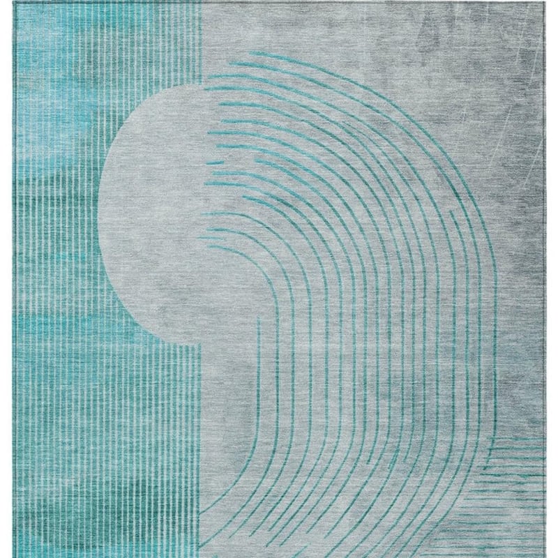 HomeRoots Geometric Transitional Rectangle Outdoor Rug