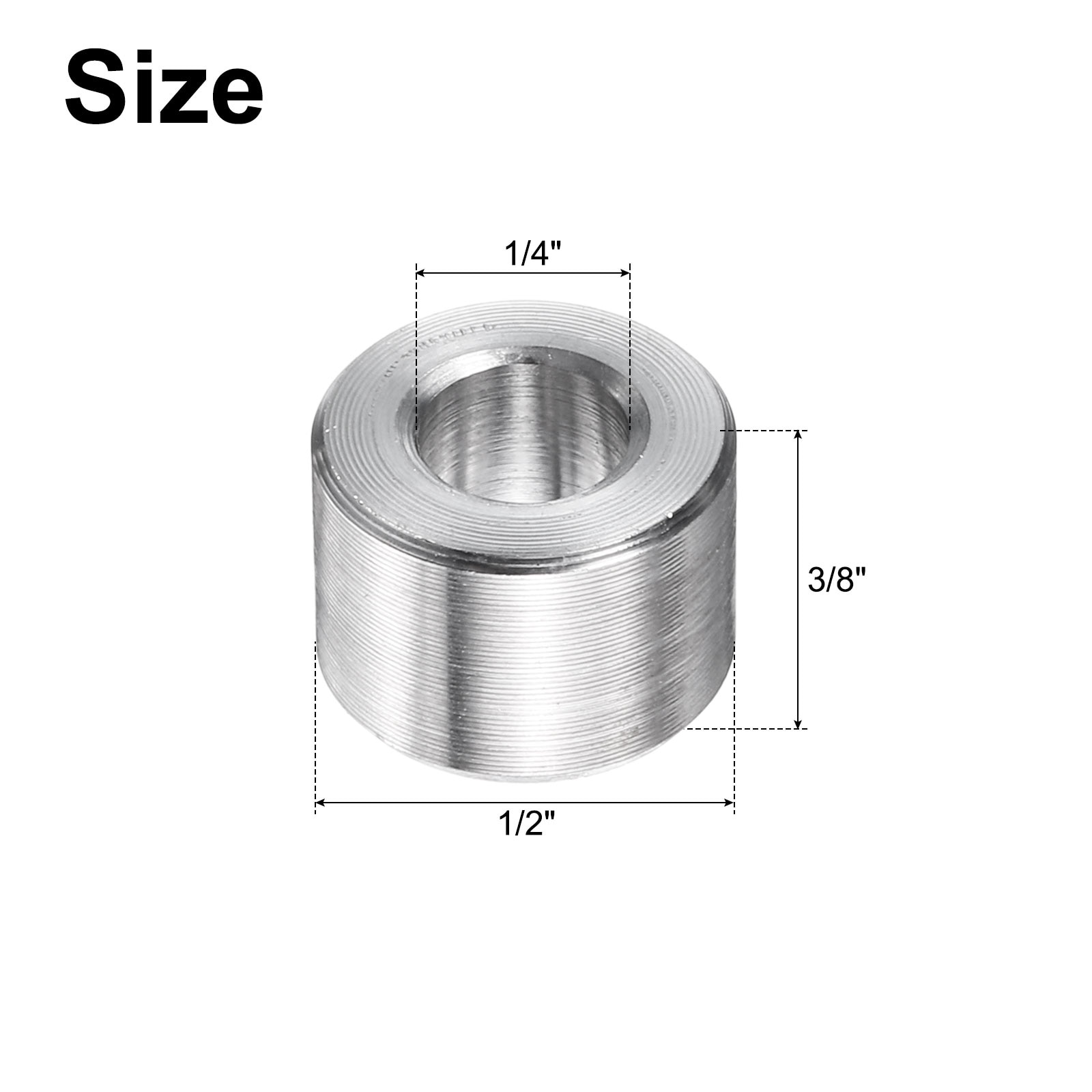 Stainless Steel Spacer Screw Bushing Plain Finish Round Metal Spacer for Screw Bolts and Rods - Silver