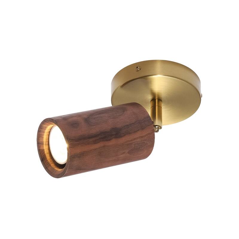 Rustic Wood Grain Single Ceiling Track Light Adjustable Spotlight