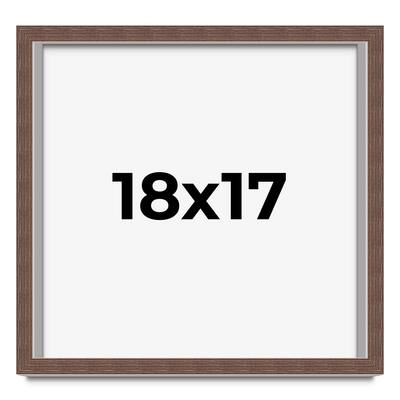 18x17 Shadow Box Frame Brown | 1.125 inches Deep Real Wood Rustic