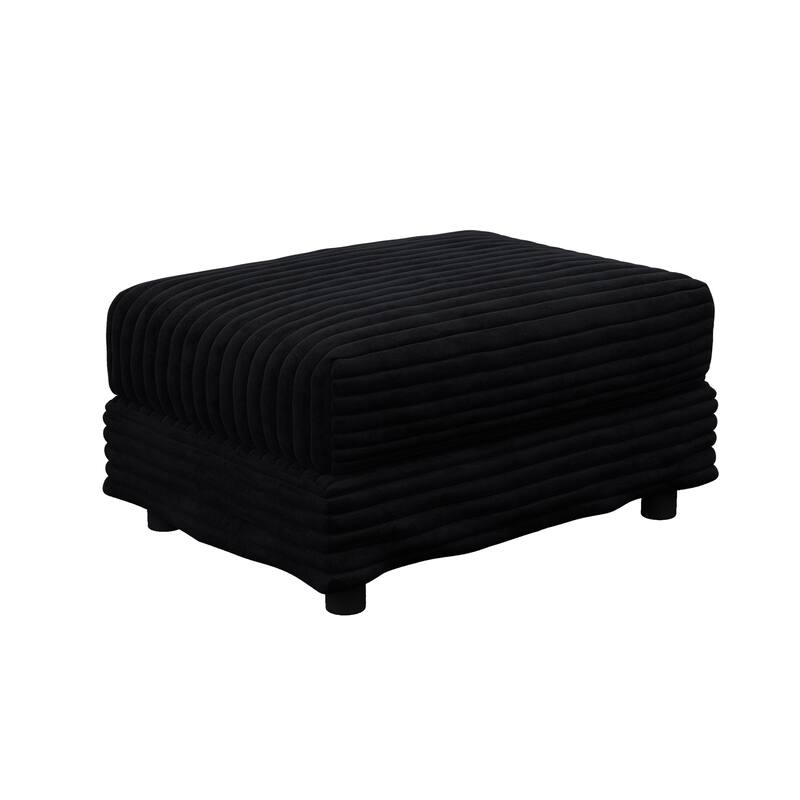 Sectional Couch with 3 Ottoman, 102.4" Corduroy Deep Seat Couches with Pillows, Convertible Sofa Lounge Chair for Living Room
