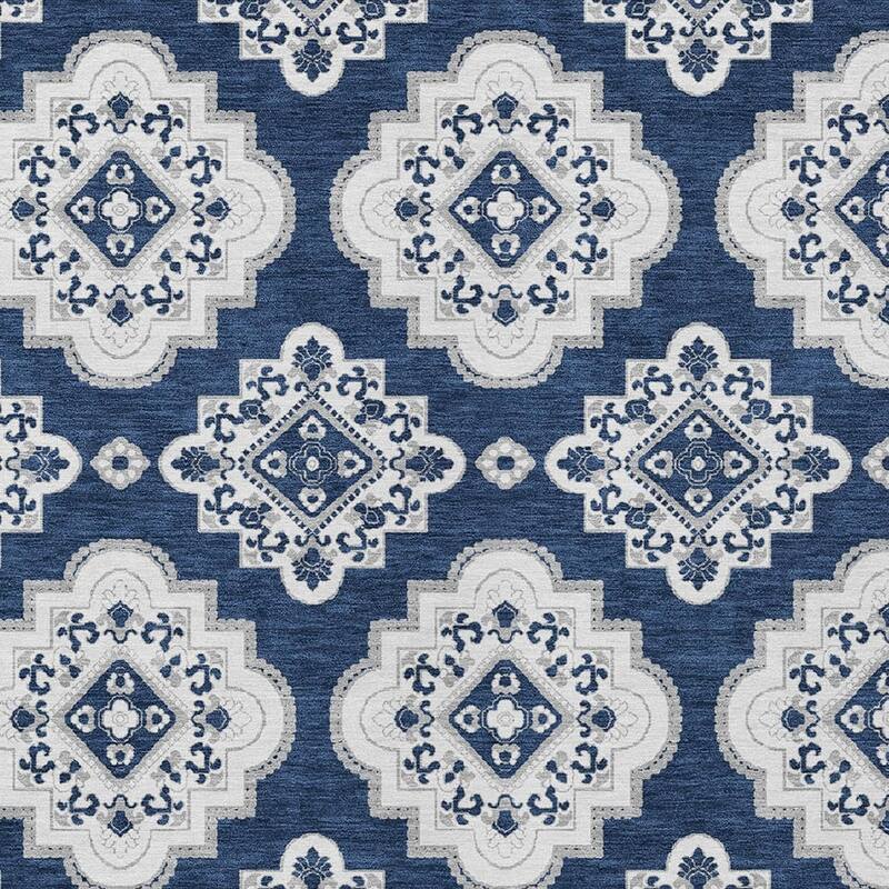 HomeRoots Medallion Transitional Rectangle Outdoor Rug