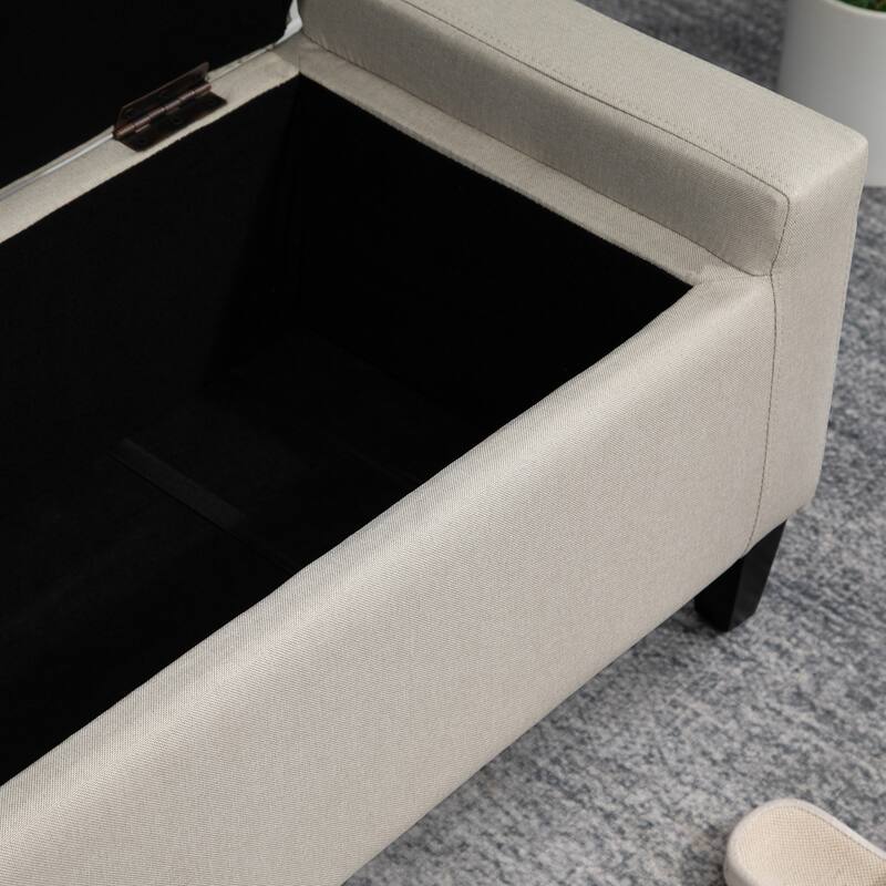 HOMCOM Ottoman Bench Tufted Storage Chest with Flipping Top, 36.25"W x 15.75"D x 15.75"H