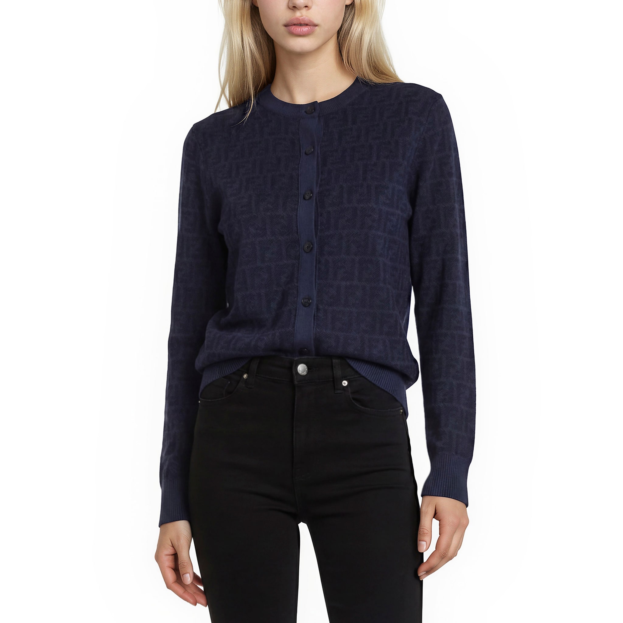 Fendi FF Wool Silk Cardigan - Overstock - 44130269