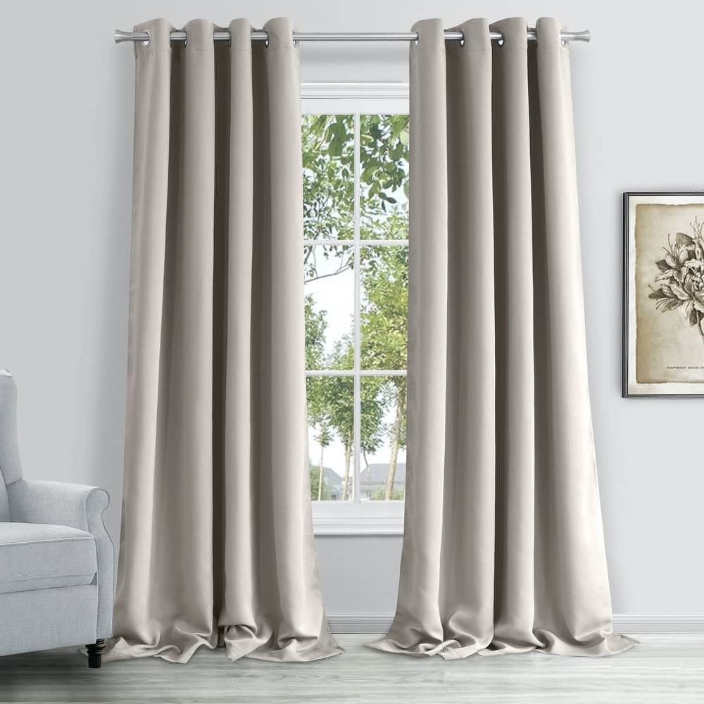 Dainty Home Hamden Blackout Thermal Insulated Grommet Single Panel Extra Wide Curtains - 54" x 84"