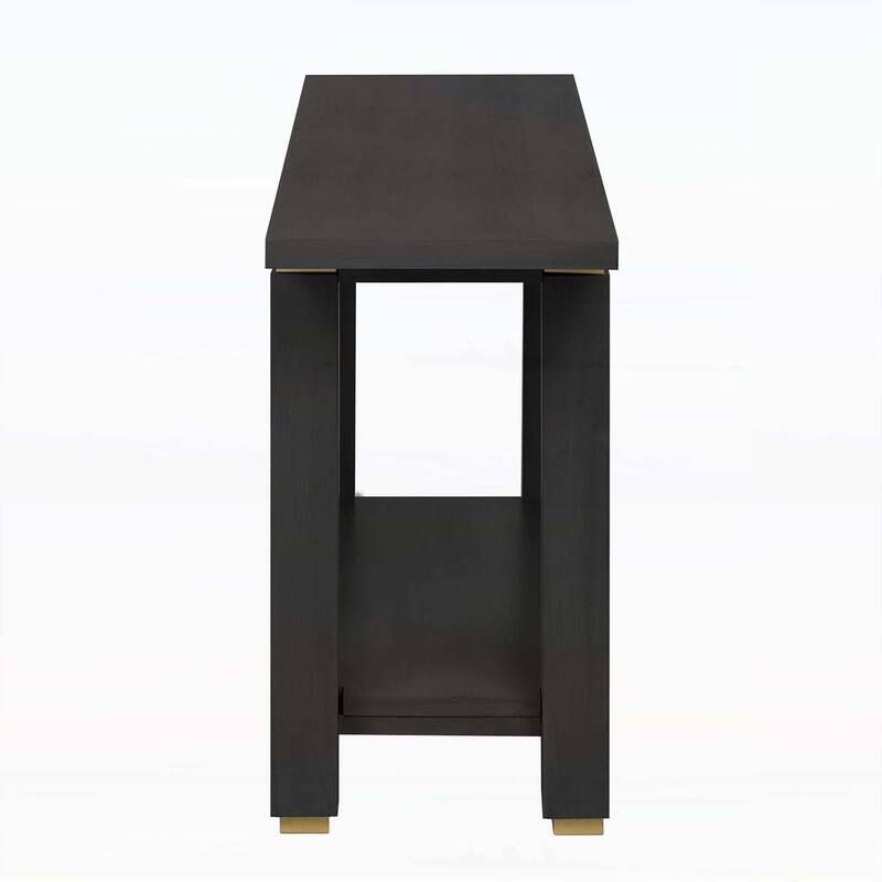 Stylish Modern Console Table with Metal Accents and Practical Built