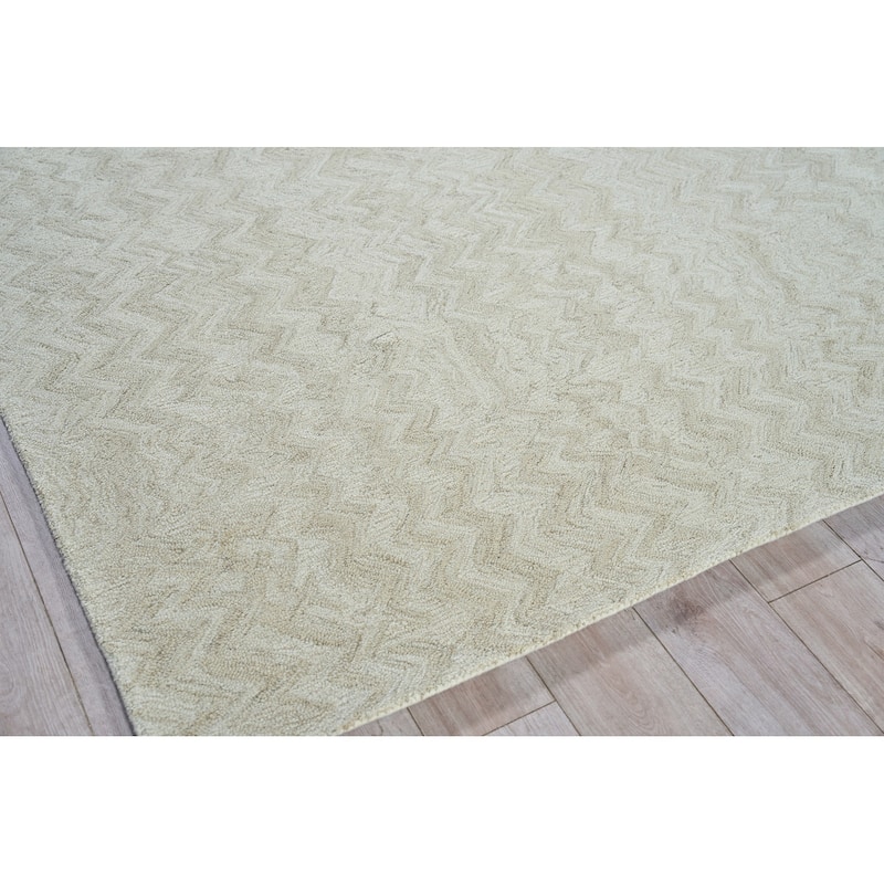 Exquisite Rugs Veneta Handmade Hand-tufted New Zealand Wool on Canvas Beige Area Rug.