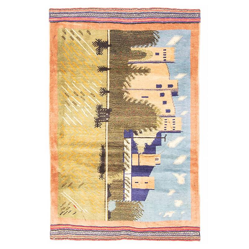 Teimani Green Rug 3'0" x 4'6" - 3'0 x 4'6 - Green - 3'0 x 4'6