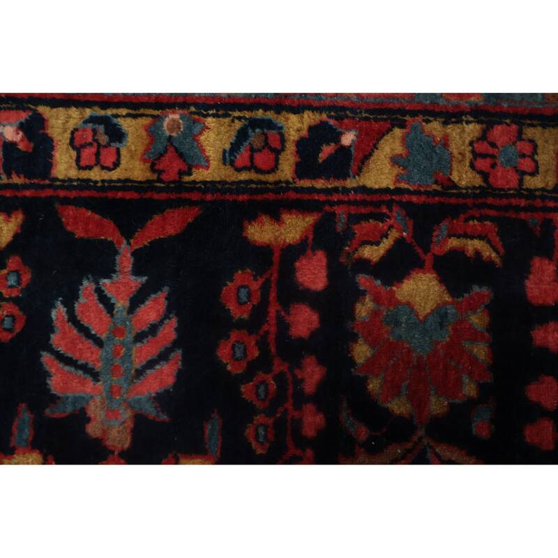 Hand Knotted Oriental 100% Wool Carpet Traditional Floral Pink Sarouk Area Rug - 13' 3'' X 10' 3''