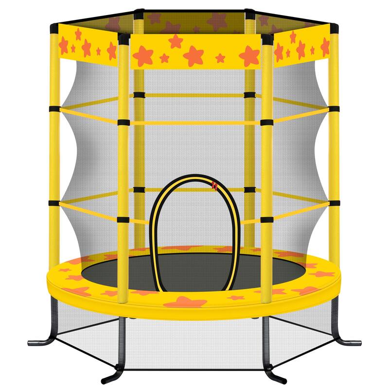 Trampoline with Safety Enclosure Net, Outdoor Indoor Trampoline