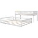 preview thumbnail 9 of 22, Twin XL over Queen Bunk Bed with Ladder and Guardrails w/Wooden Slat Support, Detachable Design, Bedroom Bunkbed for Teens, Kids