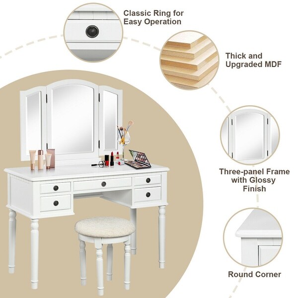 three fold dressing table mirror
