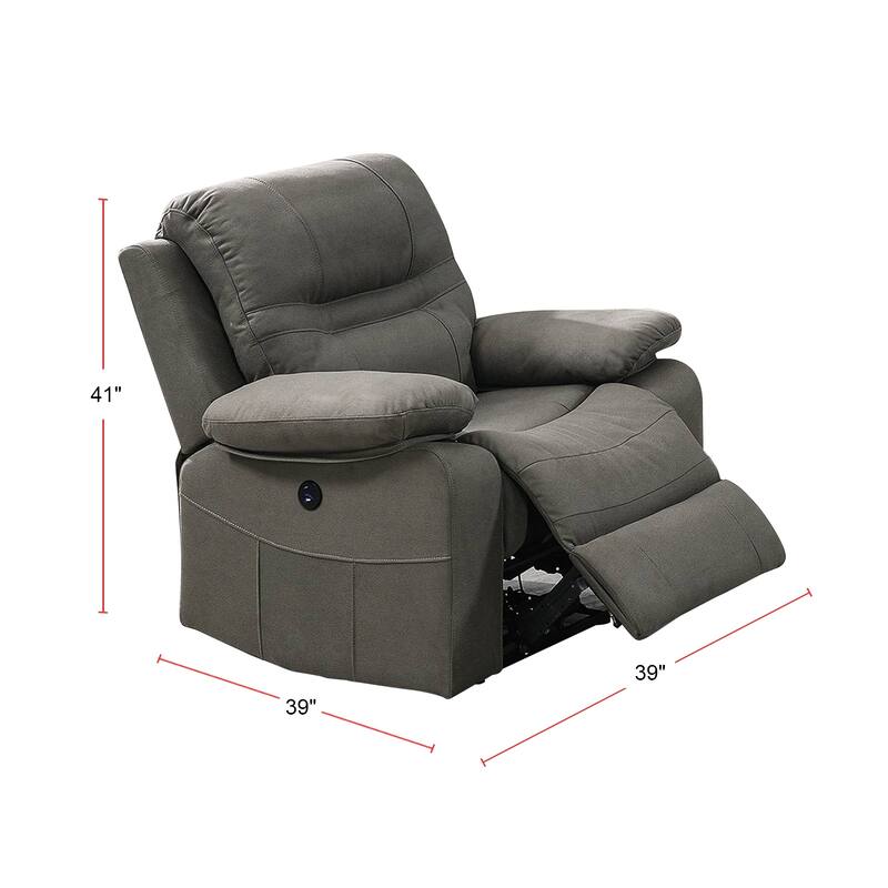 Breathable Leatherette Power Recliner