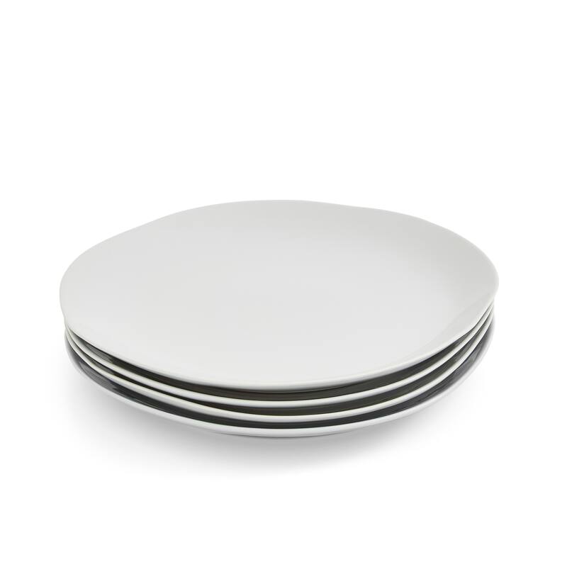 Portmeirion Set of 4 Sophie Conran Arbor Dinner Plates - 11 Inch - Dove Grey - 4 Piece