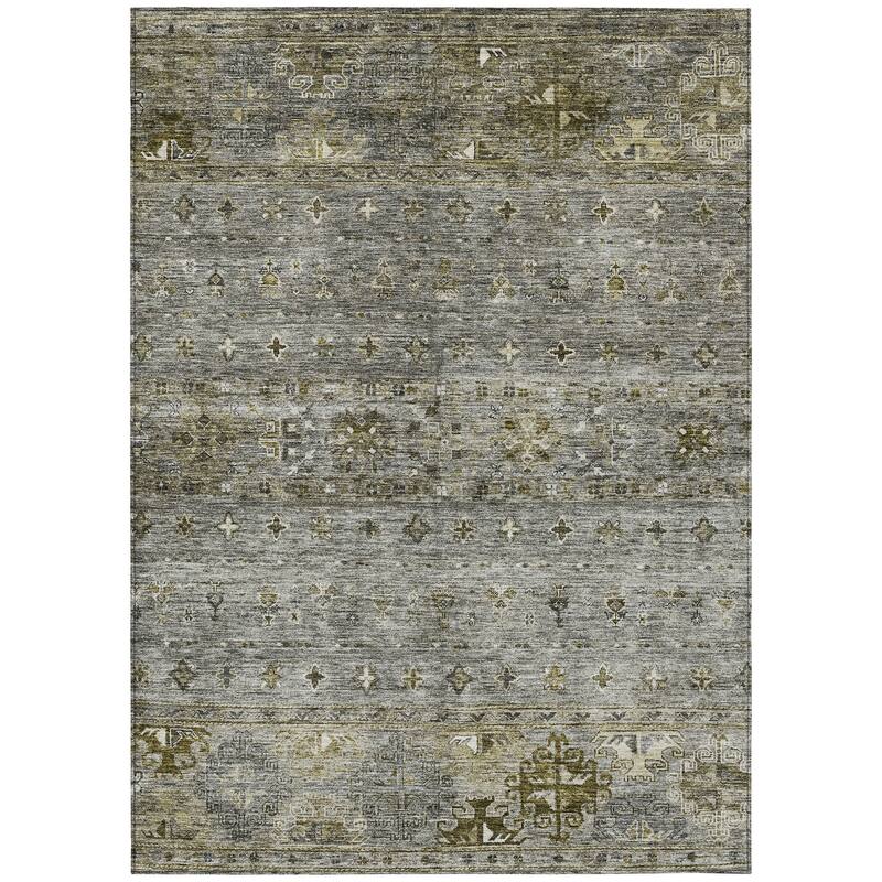 Machine Washable Indoor/ Outdoor Boho Moroccan Chantille Rug