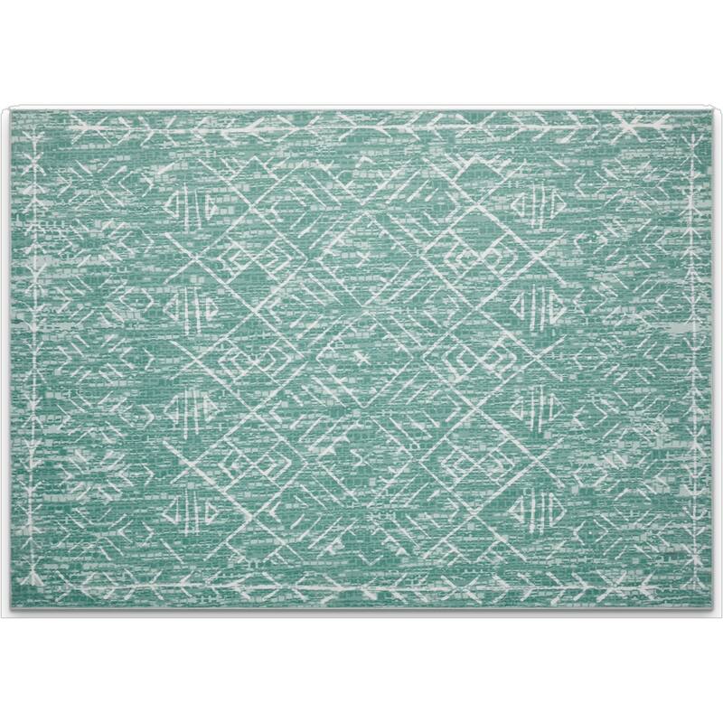 HomeRoots Abstract Geometric Casual Rectangle Area Rug - 8' X 10'