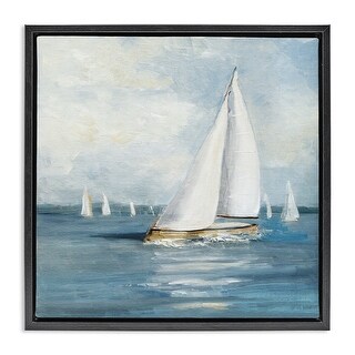 Stupell Swaying Sailboat Vessel Framed Floater Canvas Wall Art Design ...